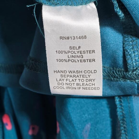 Fate Teal Floral Partially Lined Halter Neck Tie‎ Back Tank Maxi Dress M - Picture 10 of 15